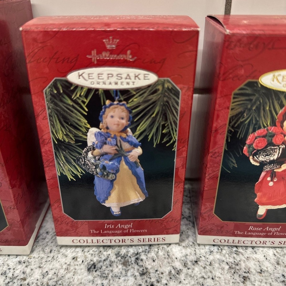 Hallmark Language of Flowers Angel Ornaments Multicolor Floral Set of 4 - Picture 5 of 10